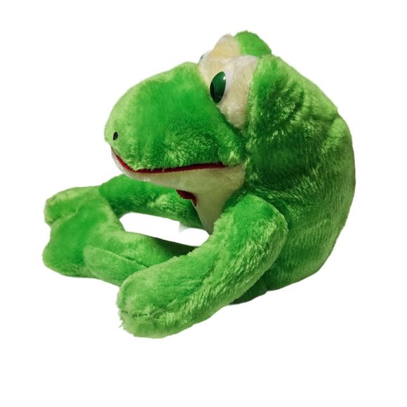 Vintage 80s Rainbow Creation Frog 14 inch Plush Green Toad Stiff Stuffed Animal - Picture 2 of 9